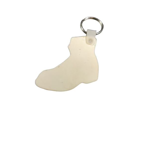 White Work Boot Keychain Hard Plastic - Picture 6 of 8